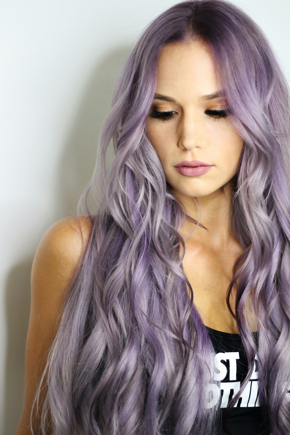 Long coloured hair, finished result