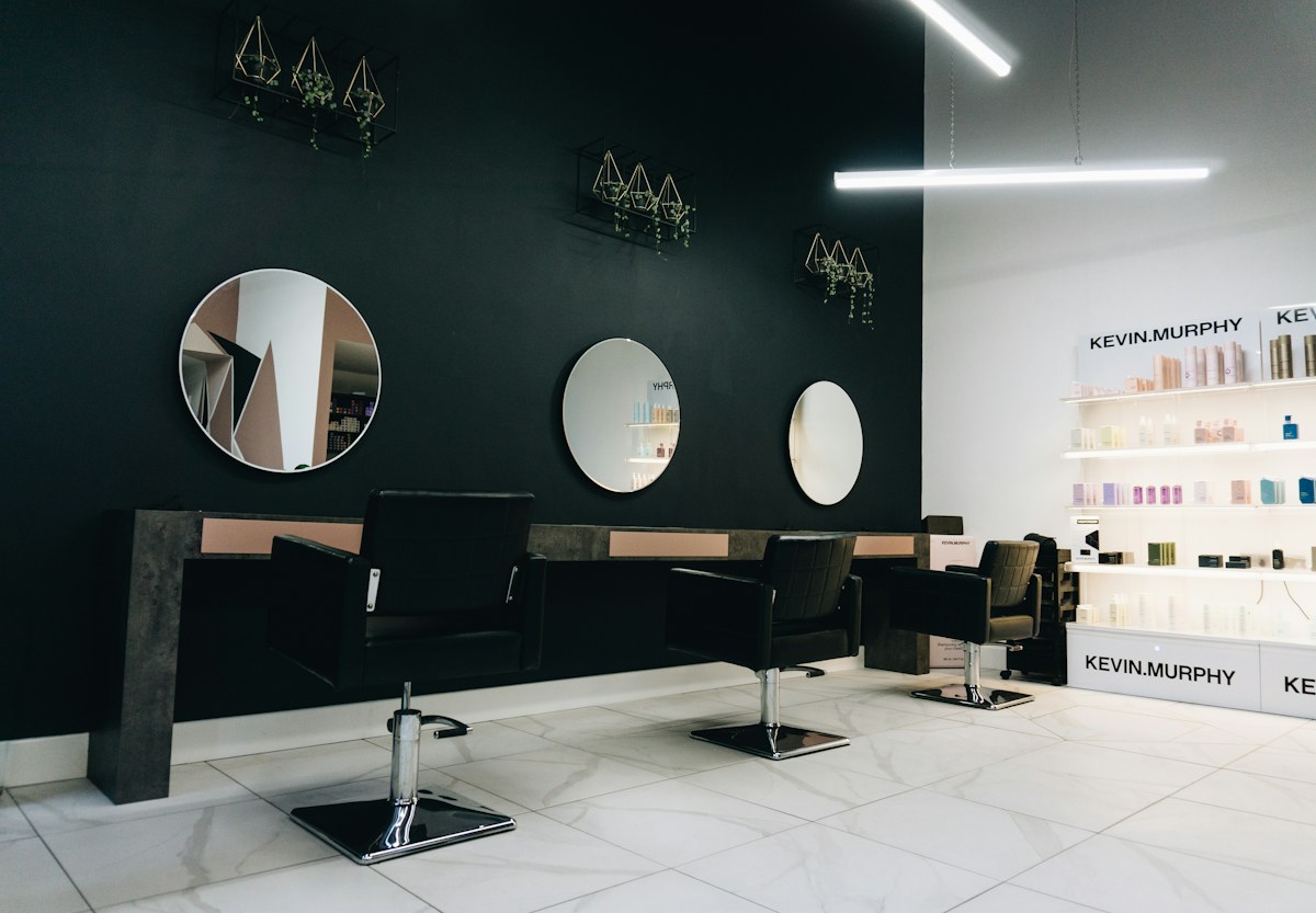 Clean, modern salon interior